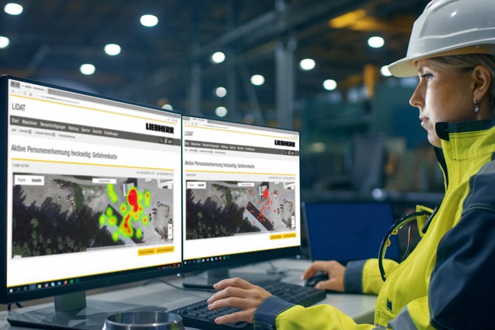 In case of imminent accident, new brake assistant for Liebherr wheel loaders reduces stopping distance